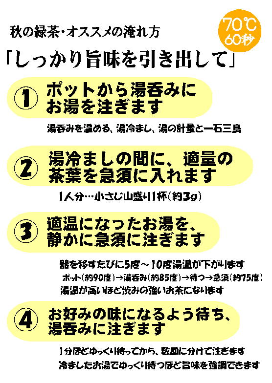 秋の緑茶にオススメの「旨味を引き出す」お茶の淹れ方